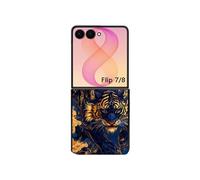 Coque Samsung Galaxy Z FLIP 7 et 8 motif tigre et fleur semi rigide