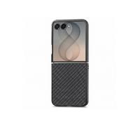 Coque Samsung Galaxy Z Flip 8 Effet Cuir Carbone Rigide Noir