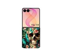 Coque Samsung Galaxy Z Flip 8 motif tête de mort skull printemps Multicolore semi-rigide
