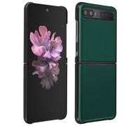 Coque Samsung Galaxy Z Flip Cuir Véritable Rigide Deux Parties Vert Foncé