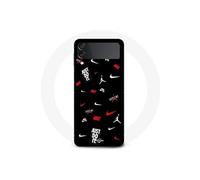 Coque - Nike Jordan - Galaxy Z Flip4 - Souple - Sportif - Blanc Rouge Noir