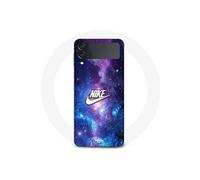 Coque - Nike - Galaxy Z Flip4 - Logo blanc - Espace coloré - Souple