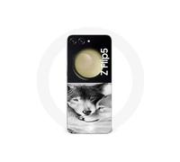 Coque Samsung Galaxy Z Flip5 Le Loup Et La Louve Animal Noir Et Blonc