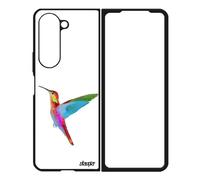Coque Samsung Galaxy Z Fold 5 Silicone Colibri Rigide Ecologie Fleurs Alu Animal Oiseau Nature Plumes Design Floral Made In France