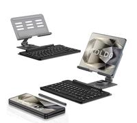 COQUE Samsung Galaxy Z Fold 6 Kit Clavier de Bureau Mobile,Arbre Rotatif AR de téléphone+Stylo+Souris sans Fil,Kit étui pour téléphones pliants Samsung Fold6/5/4/3/2-Gris