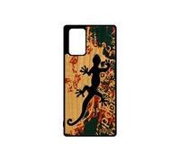 Coque Samsung Note 20 bois silicone salamandre SM-N980F Vert rigide TPU journal symbole etui street art animal made in France galaxy