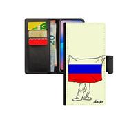 Coque Samsung S21 en cuir rabat portefeuille drapeau russie russe foot jo antichoc football Euro jeux olympiques dessin noir galaxy