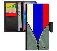 Coque Samsung S24+ Plus Simili Cuir Drapeau Russie Russe Football Euro Jo Basket Foot Jeans Case Coupe D'europe Sm-S926n Noir Galaxy