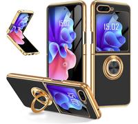Coque Samsung Z Flip 5 Avec Ring, Coque Galaxy Z Flip 5 Holder Slim Shockproof Kickstand Support Magnétique Car Mount Protective Phone Cover Samsung Galaxy Z Flip 5 5g, Noir