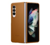 Samsung Coque en cuir Galaxy Z Fold 3 Marron clair Beige