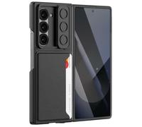 Coque semi-rigide AVIZAR pour Samsung Galaxy Z Fold 6 avec porte-carte et verre trempé noir