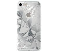 Coque semi-rigide transparente triangles argentés pour iPhone SE (2020)/8/7