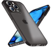 Coque semi-transparente pour iPhone 15 Pro Max, fine et légère, anti-traces de doigts, noire mate