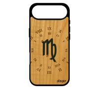 Coque Signe Vierge Pour Iphone 17 Air Bois Naturel Silicone Horoscope Univers Du Zodiaque Horloge Bleu Astrologique Galaxie De