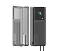 Coque Sikai en TPU pour batterie externe Xiaomi 165 W 10 000 mAh, transparente, noire