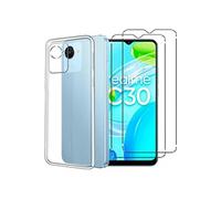 NOVAGO Compatible avec realme Narzo 50i Prime 4G/realme C30 -Pack Complet- Coque Résistante Transparente + 2 Films Protection écran Verre trempé