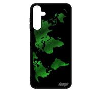 Coque Silicone A15 4g 5g Carte Monde Sm-A156e Noir Cover Pays Motif Globe Texture Atlas Planete Vert Terre Original Samsung Galaxy