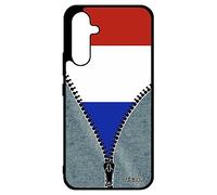 Coque Silicone A34 Drapeau France français Noir Rugby jo Foot Tricolore de Protection personnalisé Bleu Blanc Rouge pour Samsung Galaxy