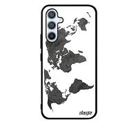 Coque Silicone A54 Carte Monde Effet Globe Design Noir Pays Atlas Mobile Etui Terre Jolie Gris geographie Motif de pour Samsung Galaxy