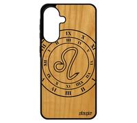 Coque Silicone A56 5g Bois Signe Astrologique Lion Noir Horoscope Avenir Noir Mobile Portable Horloge Dessin Univers Pour Samsung Galaxy