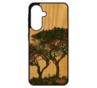 Coque Silicone A56 5g En Bois Arbres Ecolo Ecologie Design Zen Paysage Fleurs Feuilles Sm-A566b/Ds Mobile Nature Noir Pour Samsung Galaxy