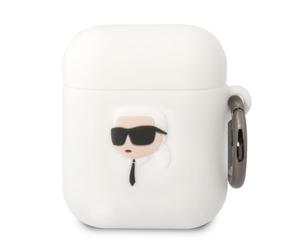 Coque Silicone AirPods 1/2 Karl Head 3D Luxe Antichoc Noir