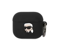 Coque Silicone AirPods 3 Karl Head 3D Luxe Antichoc Noir