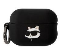 Coque Silicone AirPods Pro 2 Choupette Head 3D Luxe Antichoc Karl Lagerfeld Noir