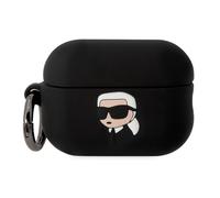 Coque Silicone AirPods Pro 2 Karl Head 3D Protection Luxe Antichoc Noir