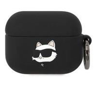 Coque Silicone AirPods Pro Choupette Head 3D Luxe Antichoc Noir