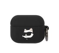 Coque Silicone AirPods Pro Choupette Head 3D Luxe Antichoc Noir