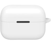 Coque Silicone Antichoc Compatible Anker Soundcore Aeroclip - Housse Slim Résistante Aux Rayures Avec Attache, Charge Sans Fil, Blanc