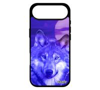 Coque Silicone Antichoc Pour Iphone 17 Air Loup Design Bleu Lune Rigide Animaux Louve Case Animal Predateur Nuit Unique Ciel