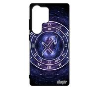 Coque Silicone Antichoc Pour S25 Ultra Signe Astrologique Sagittaire Horloge Rigide Ciel Etoiles Bleu Montre Galaxie Pour Samsung Galaxy