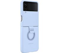 Coque en silicone avec anneau pour Samsung Galaxy Z Flip 4 Bleu clair Bleu clair G