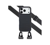 Selencia Coque silicone avec cordon amovible pour Apple iPhone 17 Pro - Noir