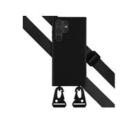Selencia Coque silicone avec cordon amovible pour Samsung Galaxy S23 Ultra - Noir