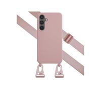 Coque silicone avec cordon amovible pour Samsung Galaxy S24 FE - Sand Pink