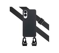 Selencia Coque silicone avec cordon amovible pour Samsung Galaxy S25 Edge - Noir