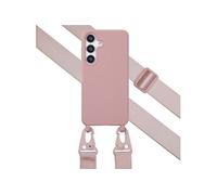 Selencia Coque silicone avec cordon amovible pour Samsung Galaxy S25 Plus - Sand Pink