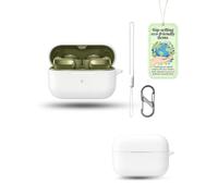 Coque Silicone Blanc pour Bose Ultra Open Earbuds(2nd Gen), Étui Protection | Inclus Cordon & Mousqueton en 8 | Housse de Protection Souple Anti-Choc et Anti-Poussière pour Écouteurs Sans Fil