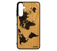 Coque Silicone Carte Monde pour A15 4G 5G Bois Artisanal Design Globe Telephone Terre Motif Pays Housse planete Atlas pour Samsung Galaxy