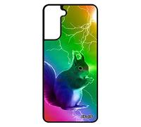Coque Silicone ecureuil Galaxy S21 Design Antichoc Arc en Ciel Foret Vert Mignon Mobile Portable Souple Bumper Multicolore pour Samsung