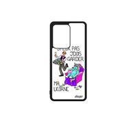Coque silicone Galaxy S20 Ultra humour j'peux pas j'dois garder ma licorne etui de protection blanc drole je made in France Samsung