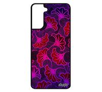 Coque Silicone Galaxy S21+ Plus Wax Afrique Case coloré Artisanat personnalisé Violet Antichoc Ethnique Motif Made in France pour Samsung