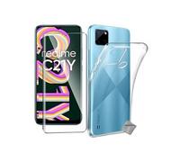 Coque silicone gel fine pour Realme C21-Y / C25Y + verre trempe - TPU TRANSPARENT -