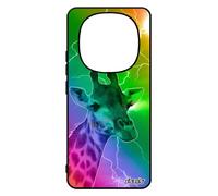 Coque Silicone Girafe Pour Pour Xiaomi Redmi Note 14 Pro/14 Pro+ Plus 5g Bumper Animaux Case Telephone Etui Vert Eclair Arc En Ciel 4g De
