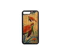Coque silicone iPhone 7+ Plus en bois veritable tortue fonds marins souple telephone algue bleu rigide mer original ocean etui