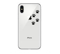 Coque Silicone IPHONE X Pattes de Chat Chien Fun APPLE Empreintes Traces Pomme Transparente Protection Gel Souple