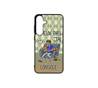Coque silicone j'peux pas j'ai console pour S25+ Plus jeux video comique drole je play gamer cover texte rigide gel pour Samsung galaxy